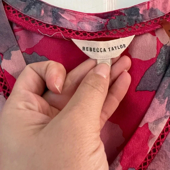Rebecca Taylor Silk Pink Floral Top - Picture 5 of 7
